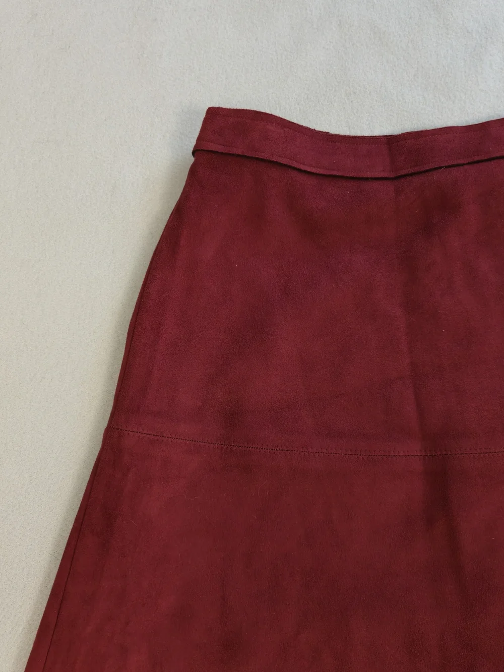 Lucy Paris Burgundy Faux Suede A-Line Skirt Size L